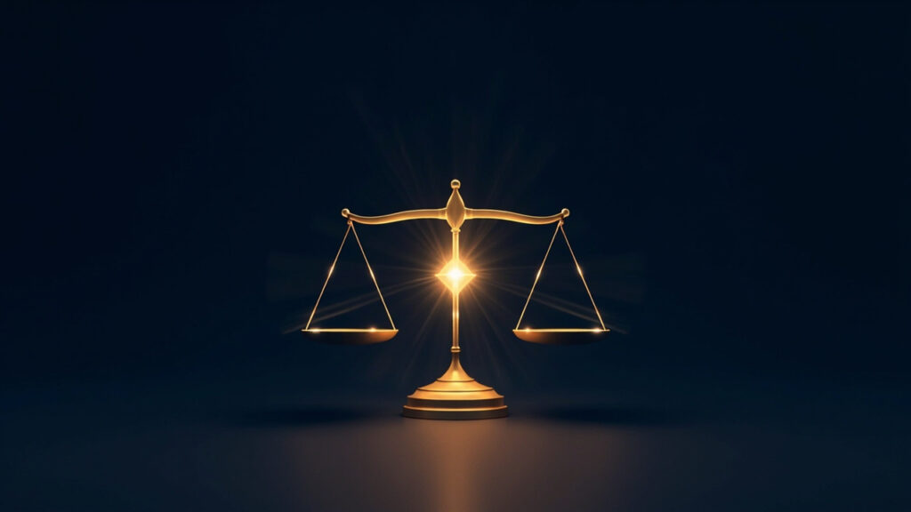 天平與光芒的法律 AI 示意圖